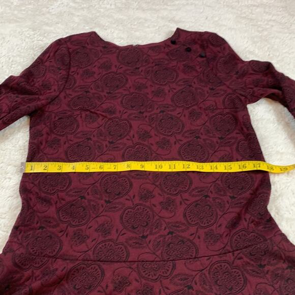 Ann Taylor Loft patterned long sleeved drop waist dress, size sp - Picture 7 of 11